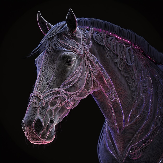 Un retrato de una pintura de arte animal inspirada en un caballo Imagen generada por IA