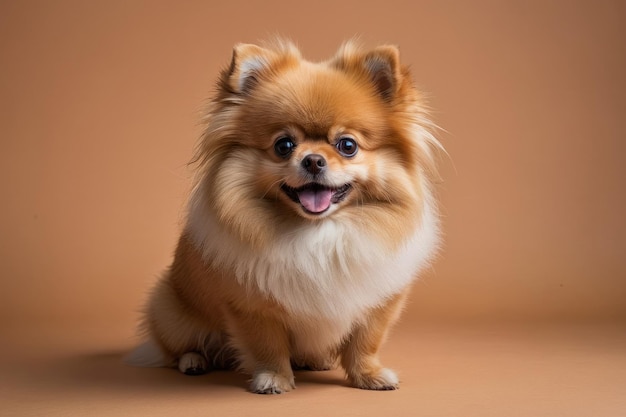 Foto el retrato de un pomeraniano sonriente