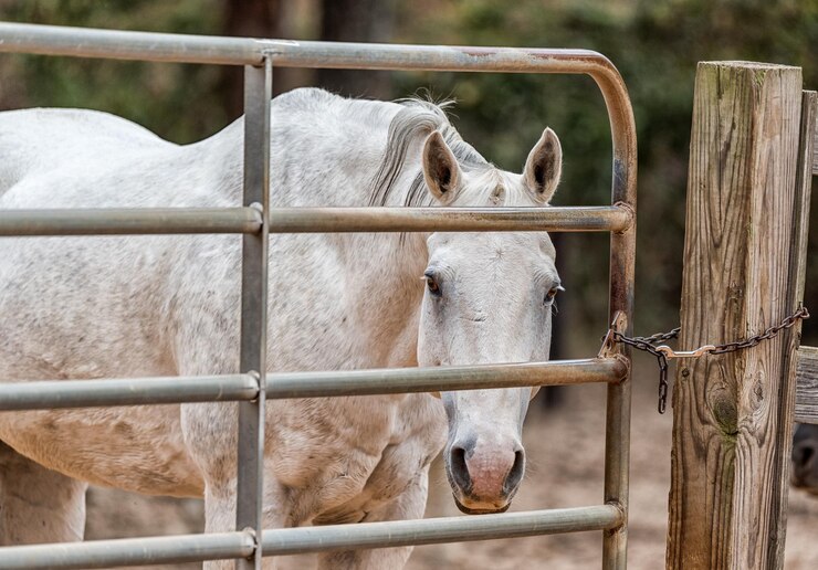 Foto retrato en primer plano de un caballo en el campo