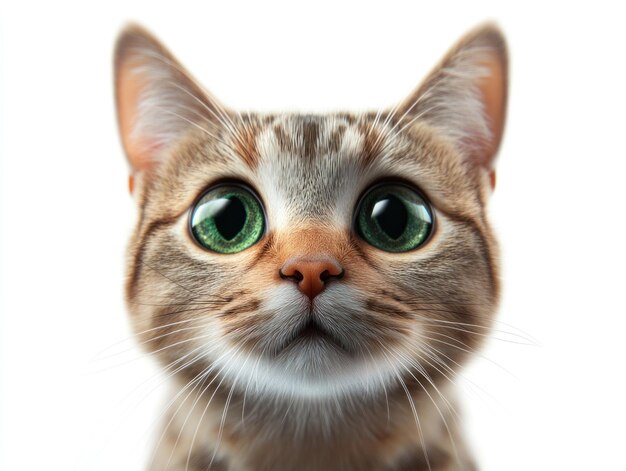 Un retrato en primer plano de un gato curioso