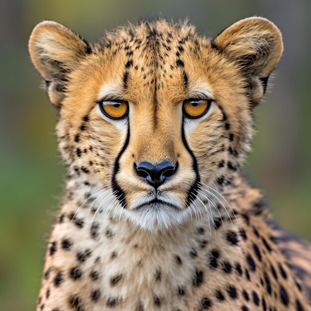 Retrato en primer plano del guepardo Acinonyx jubatus