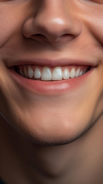 retrato en primer plano de un labio masculino sonriente generado por la IA