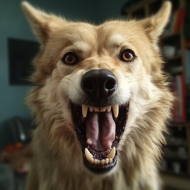 retrato en primer plano de un lobo en el bosque