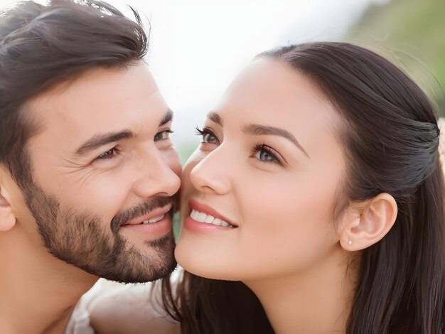 Foto retrato en primer plano de una pareja juntos