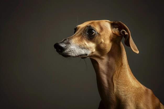 Un retrato en primer plano de un raro perro Azawakh con su ai generativo