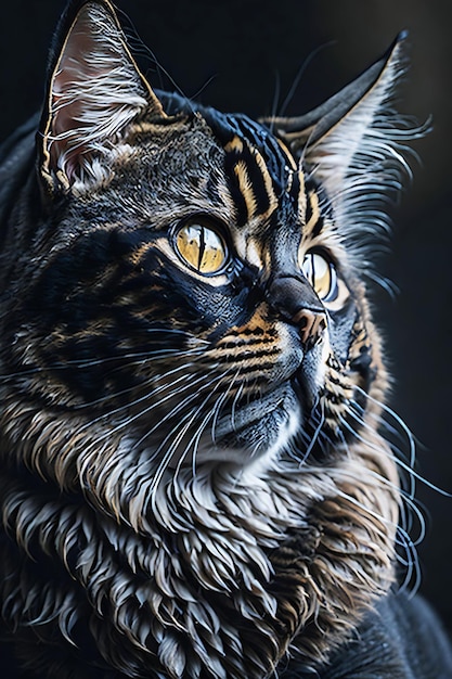 Retrato que muestra la belleza de un gato AIGenerated