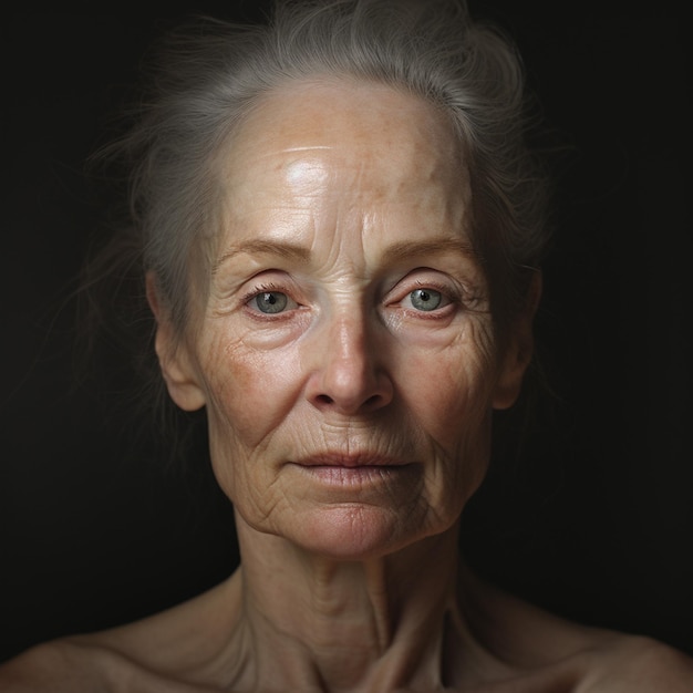 Un retrato realista de una anciana