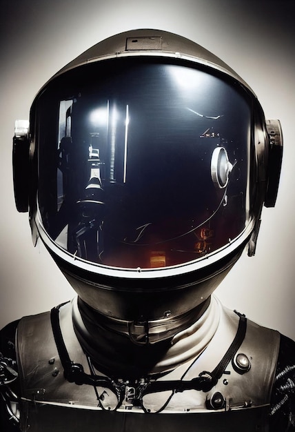 Retrato realista de un astronauta en traje espacial. Astronauta futurista de alta tecnología