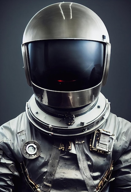 Retrato realista de un astronauta en un traje espacial Retro astronauta