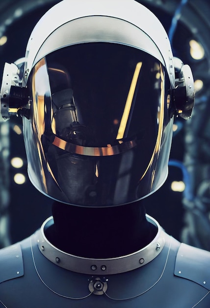 Retrato realista de un astronauta en un traje espacial Retro astronauta