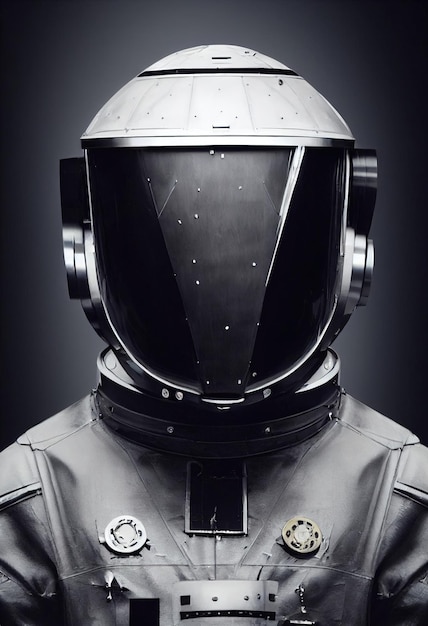 Retrato realista de um astronauta em um traje espacial. Astronauta futurista de alta tecnologia