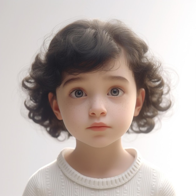 Retrato realista de nina chica girl bebe kids children face cute 3d realismo