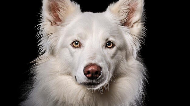 Foto retrato realista del perro samoyed blanco generado por la ia