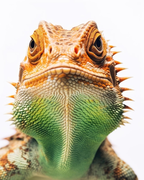 Retrato de rostro de animal salvaje en un fondo blanco aislado