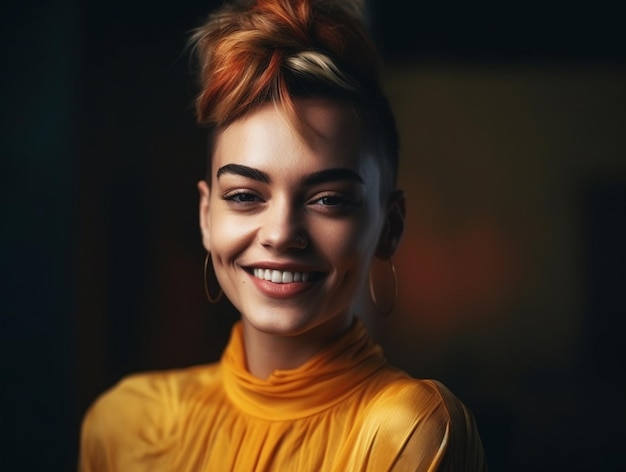 Retrato de rostro de mujer hermosa Ilustración de foto realista generada digitalmente