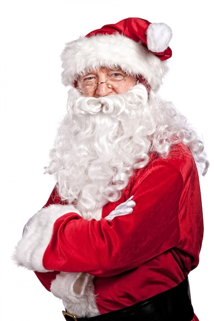 Retrato de santa claus en blanco