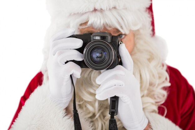 Retrato de santa tomando una foto