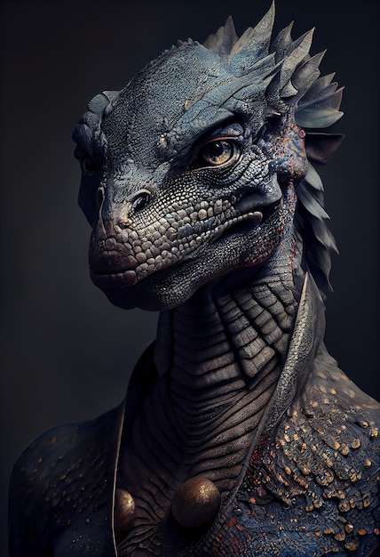 Retrato de un ser humano como un dinosaurio reptil