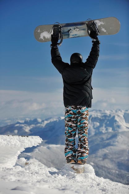 retrato de snowboarder