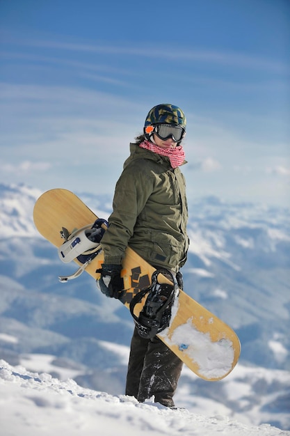 retrato de snowboarder