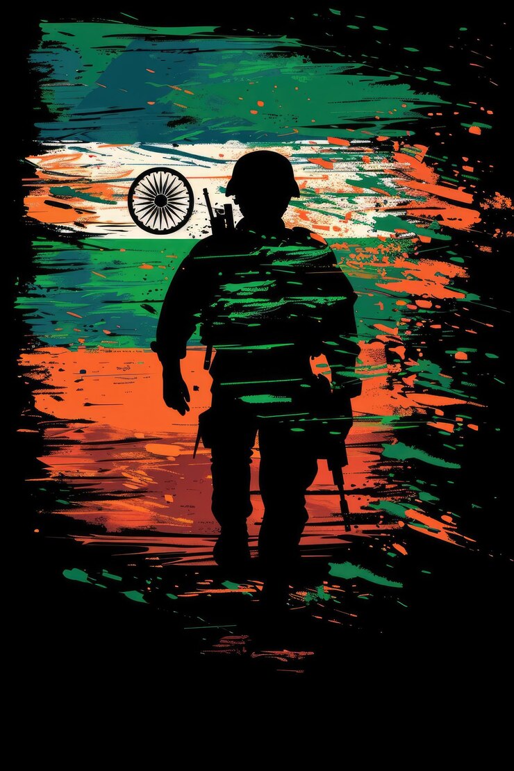 Foto retrato de un soldado en el ejército indio
