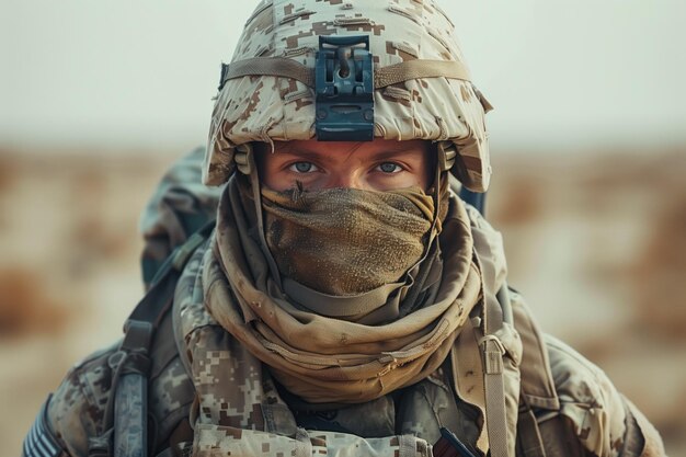 Foto retrato de un soldado ia generativa