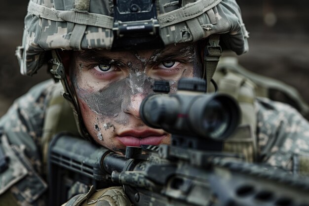 Foto retrato de un soldado ia generativa