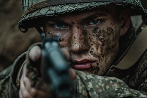 Retrato de un soldado IA generativa