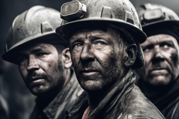 Retrato solemne de los mineros de carbón