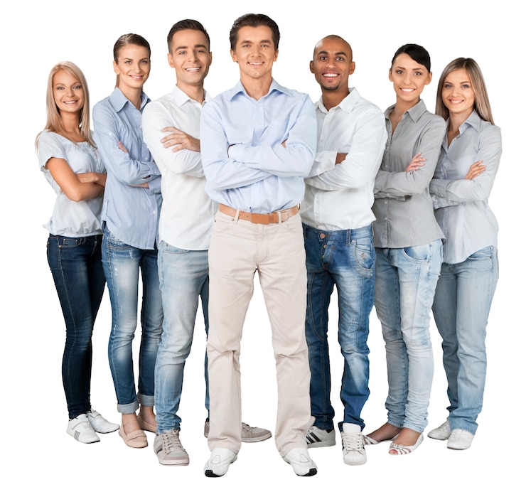 Foto retrato, de, sonriente, empresarios