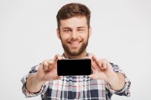 Retrato, de, un, sonriente, joven