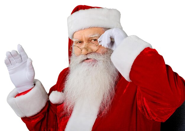 Retrato, de, sonriente, santa claus, en, plano de fondo