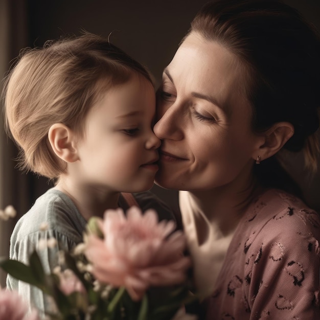 Retrato sorridente de mãe e filha