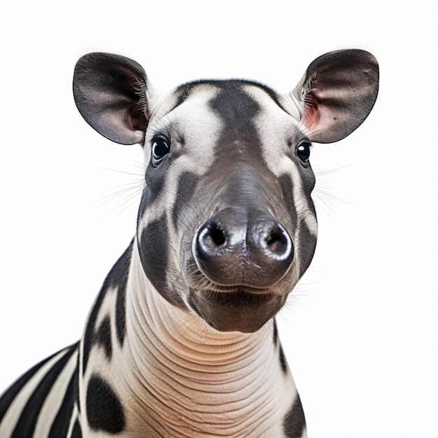 El retrato de Tapir de Happy sorprendido divertido La cabeza de un animal mirando Pixar Estilo renderización 3D Ilustración
