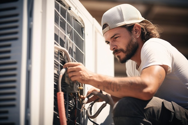 El retrato del técnico de la inspección generativa por Ai