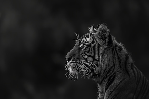 retrato del tigre blanco y negro concepto de conservación y vida silvestre