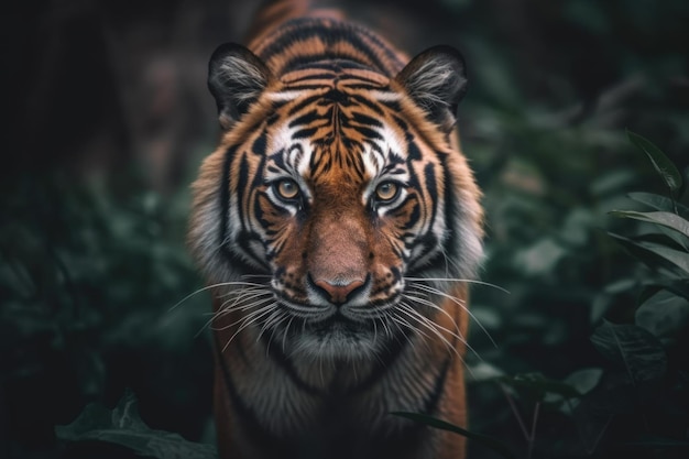 Retrato de tigre de un tigre de bengala