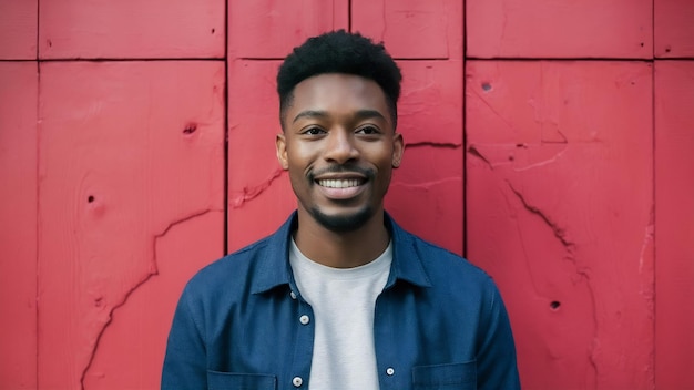 Retrato en toda su longitud de un joven africano sonriente