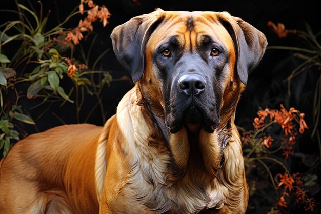 Retrato de Tosa Inu en una naturaleza de cerca foto recortada Arte generativo Ai