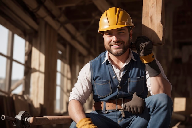 retrato de un trabajador de la construcción