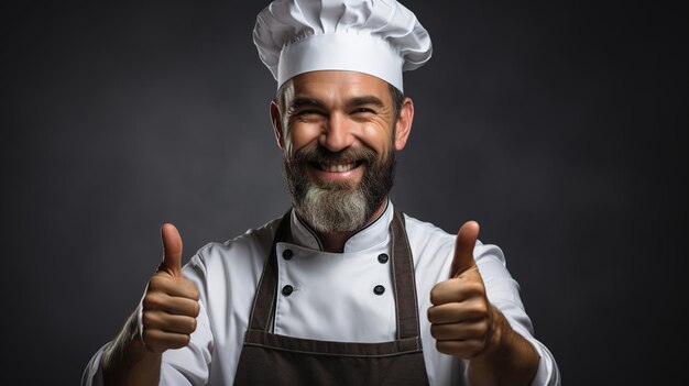 Retrato del trabajador del restaurante chef aislado en diseño transparente ai