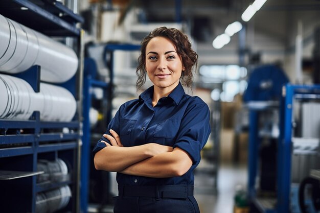 Retrato de una trabajadora sonriente