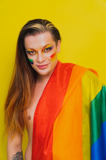 Retrato transexual masculino, suporte conceitual para gays, lésbicas, transexuais e contra a homofobia
