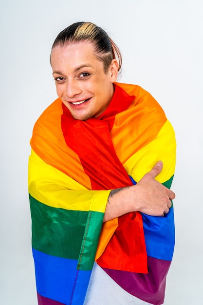 Foto retrato transexual masculino, suporte conceitual para gays, lésbicas, transexuais e contra a homofobia