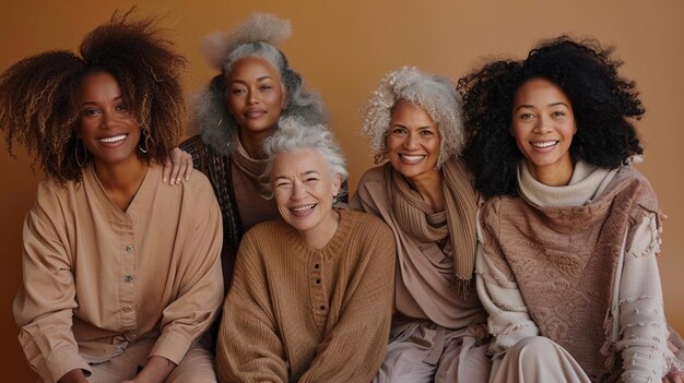 Retrato de tres mujeres multiétnicas con dreadlocks sonriendo a la cámara celebrando el Día Internacional de la Mujer, la Diversidad y la Igualdad de Género