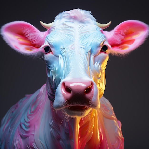 retrato de una vaca generado por ai