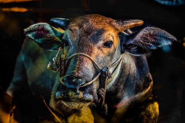 Retrato de una vaca en primer plano