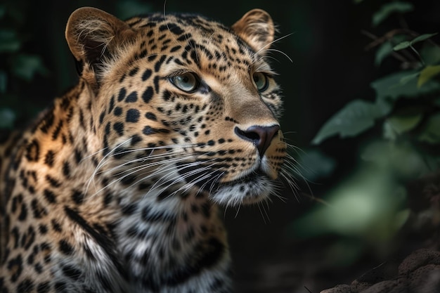 Retrato de verano del leopardo de Amur IA generativa