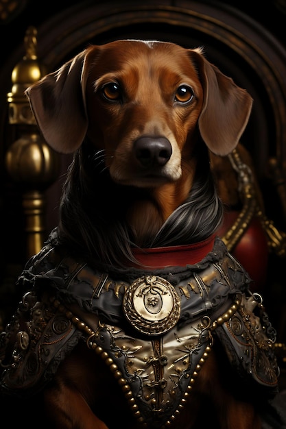 Retratos criativos e elegantes de animais de estimação com ternos e fantasias reais para um luxo fofo e sofisticado