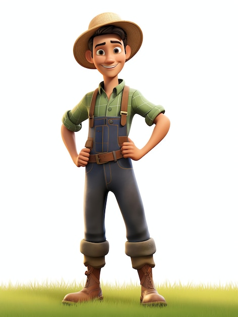 retratos de personagem 3d pixar agricultor